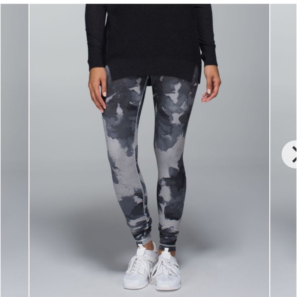 Lululemon Wunder Under Floral Platoon Silver Spoon Ambient Grey Silver Spoon 10 - Picture 6 of 7